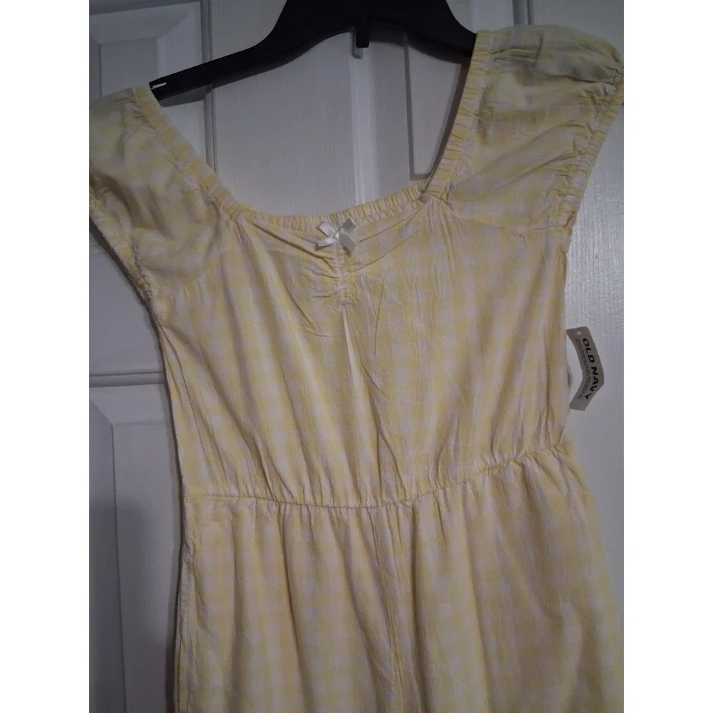 NWT Old Navy Girls Yellow Gingham Jumpsuit Size M (8)